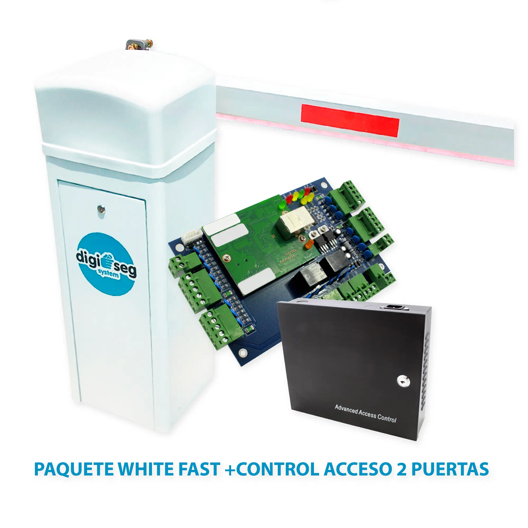 PAQUETE WHITE FAST +CONTROL ACCESO 2 PUERTAS