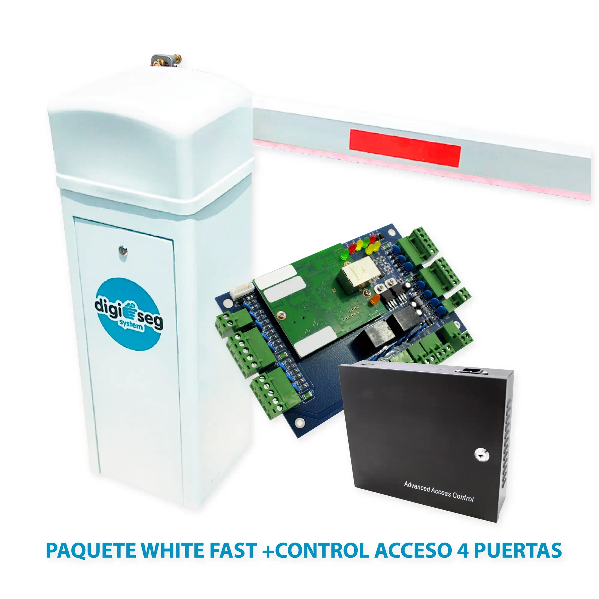 PAQUETE WHITE FAST +CONTROL ACCESO 4 PUERTAS