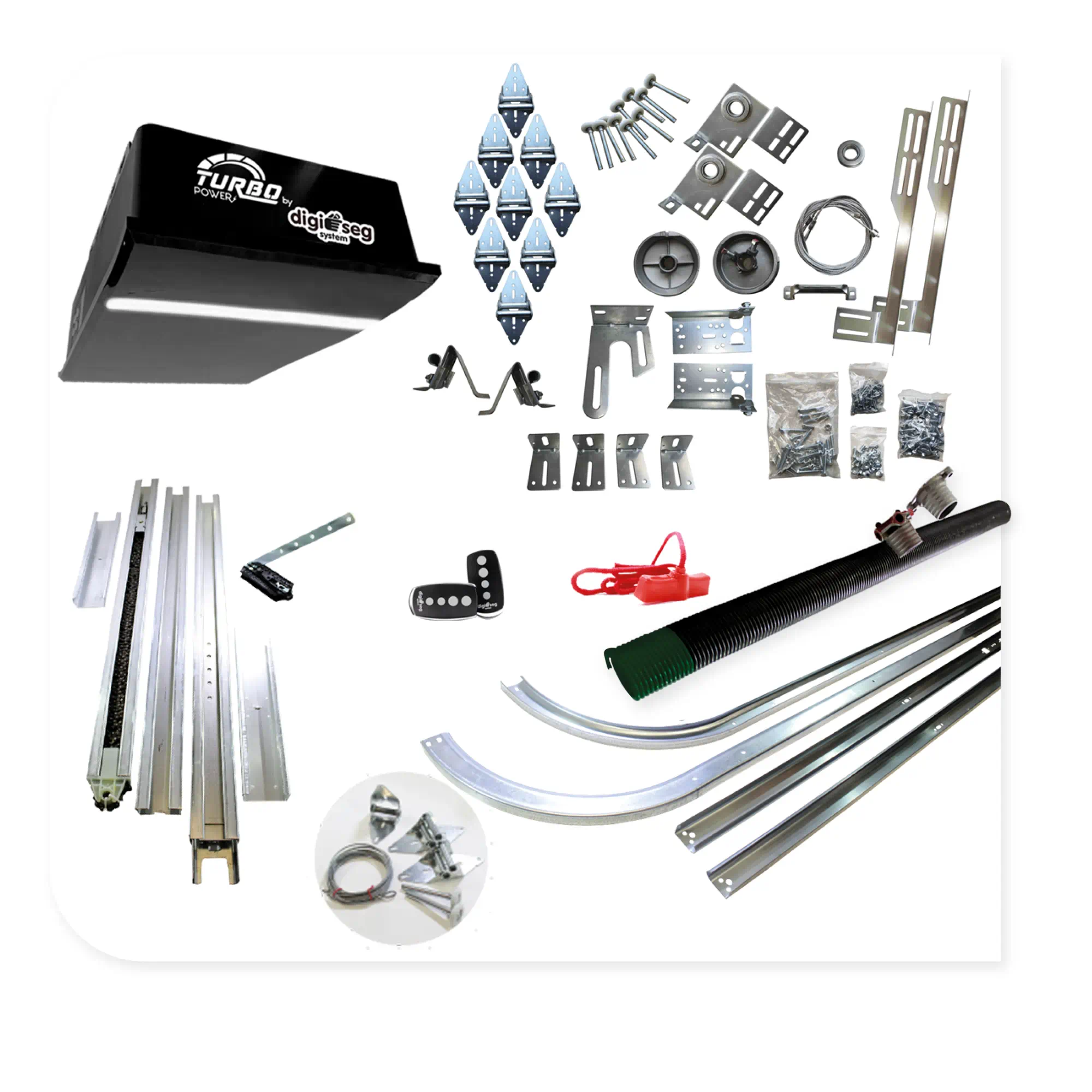 PAQ 1000N TURBO POWER C/ RIEL C + KIT DE HERRAJES 7X8 VERDE