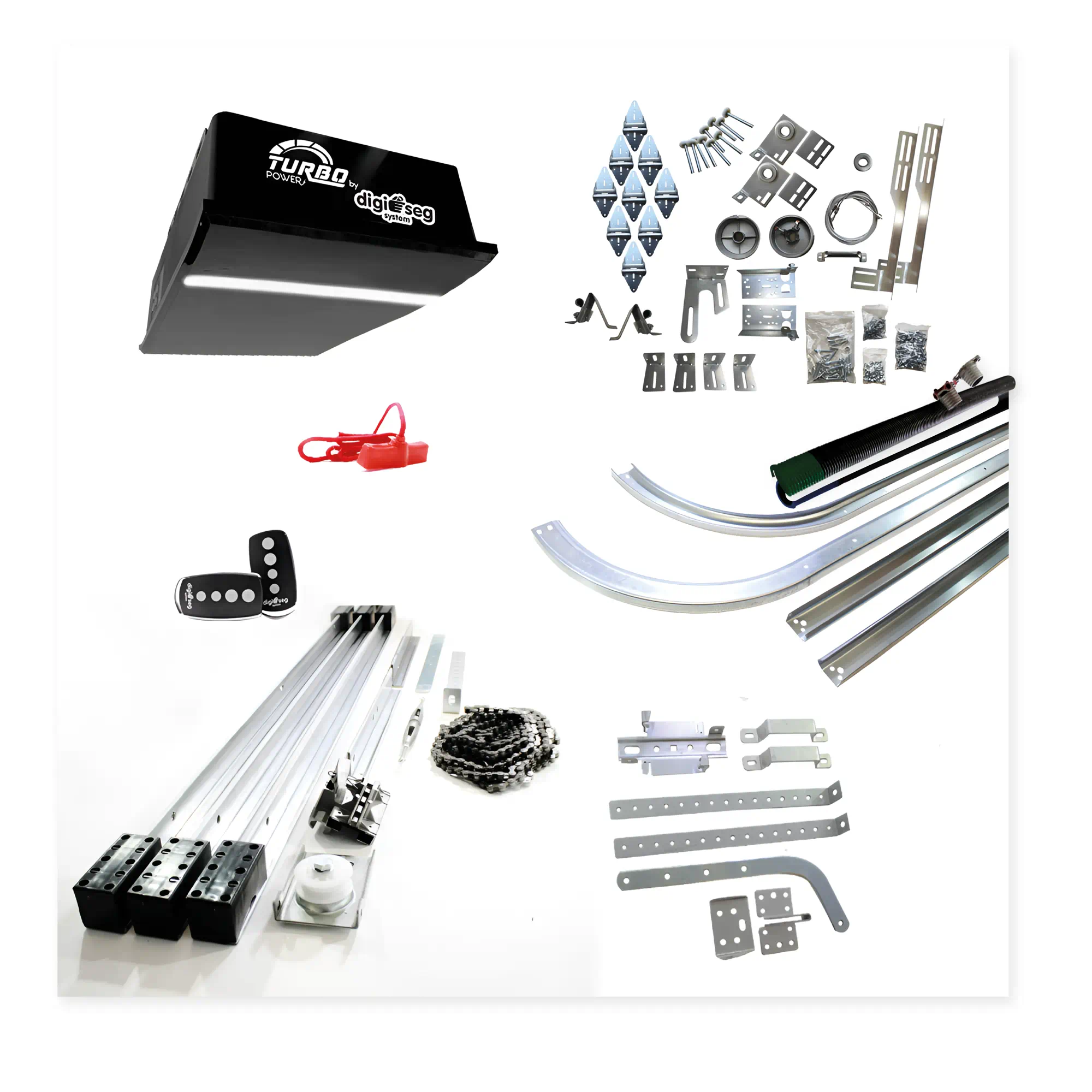 PAQ 1000N TURBO POWER C/ RIEL T + KIT DE HERRAJES 7X8 VERDE