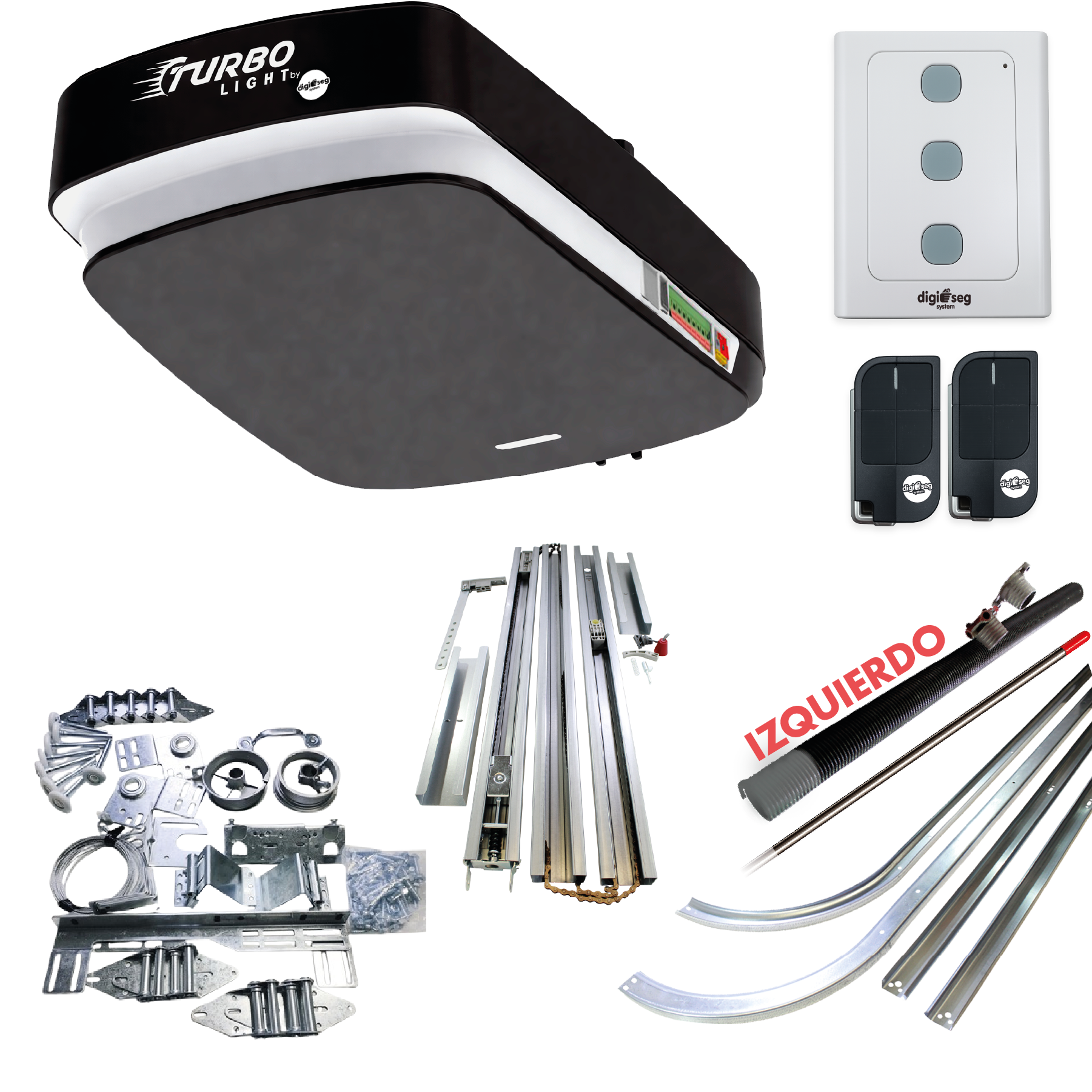 PAQUETE KIT ASCENDENTE TURBO LIGHT RIEL C + KIT DE HERRAJE S