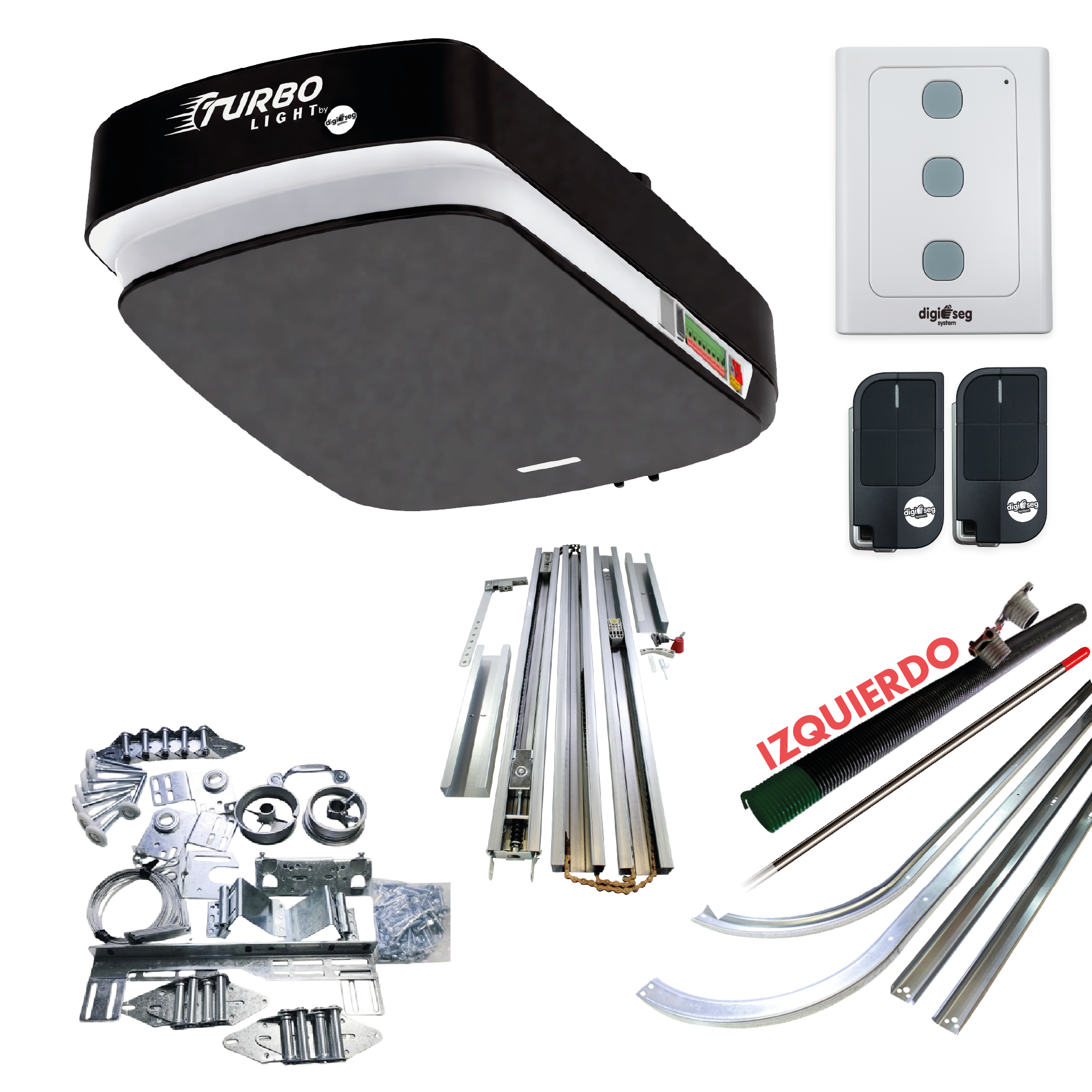 PAQUETE KIT ASCENDENTE TURBO LIGHT RIEL C + KIT DE HERRAJE S