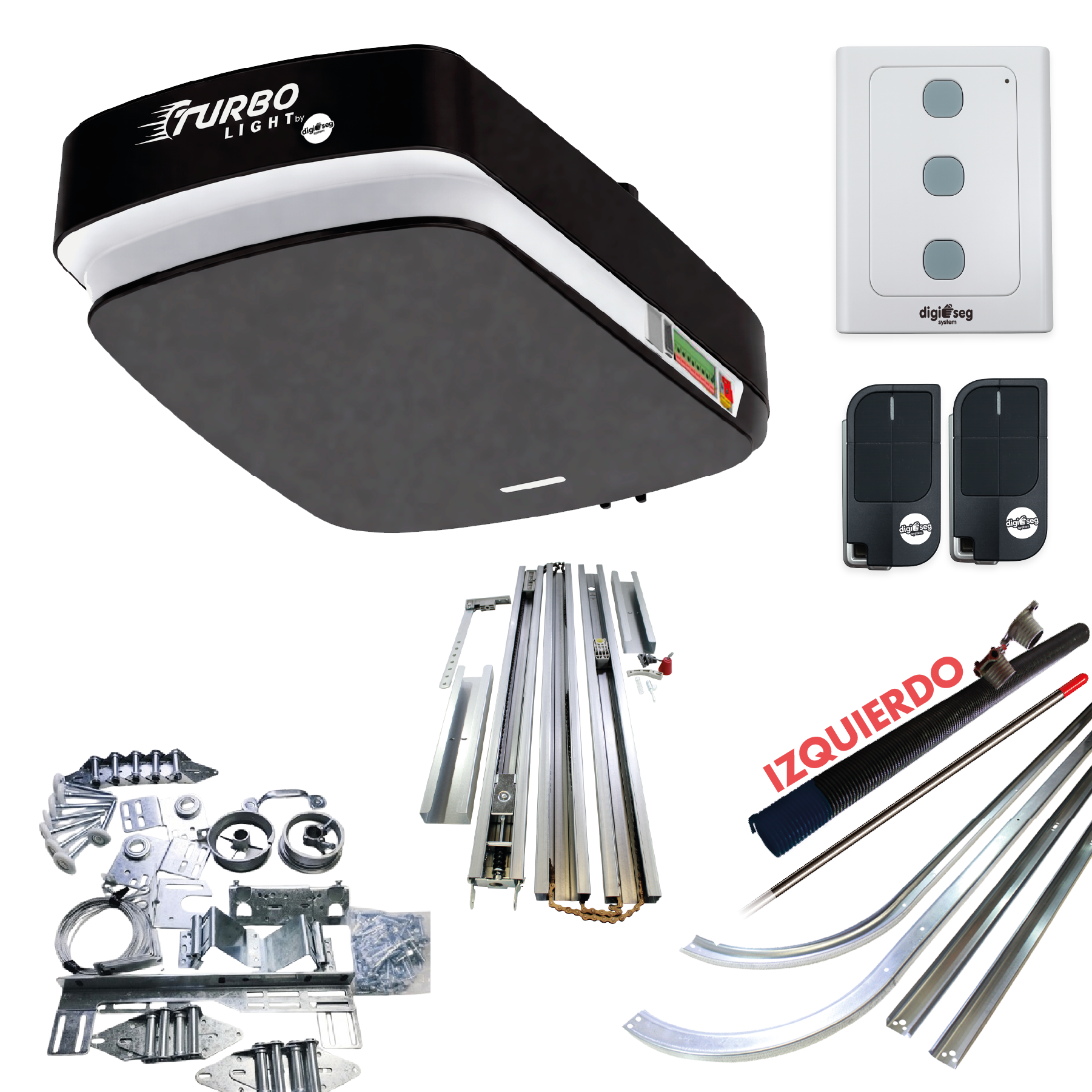 PAQUETE KIT ASCENDENTE TURBO LIGHT RIEL C + KIT DE HERRAJE S