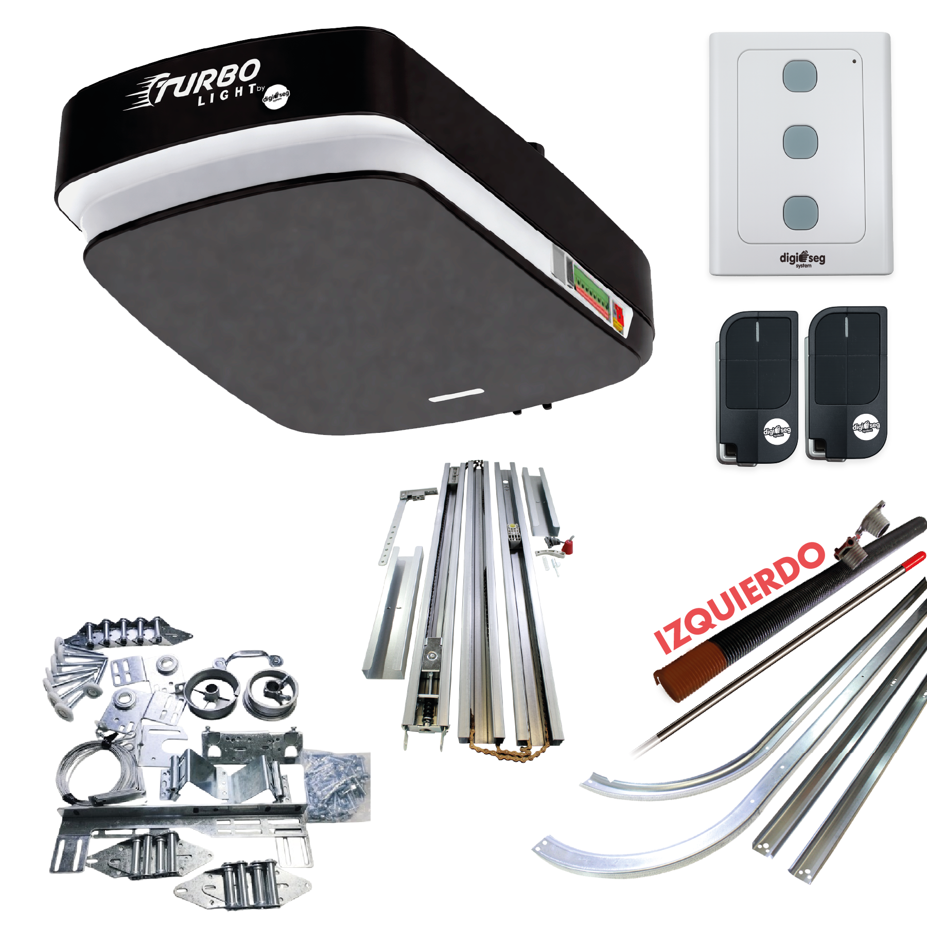 PAQUETE KIT ASCENDENTE TURBO LIGHT RIEL C + KIT DE HERRAJE S