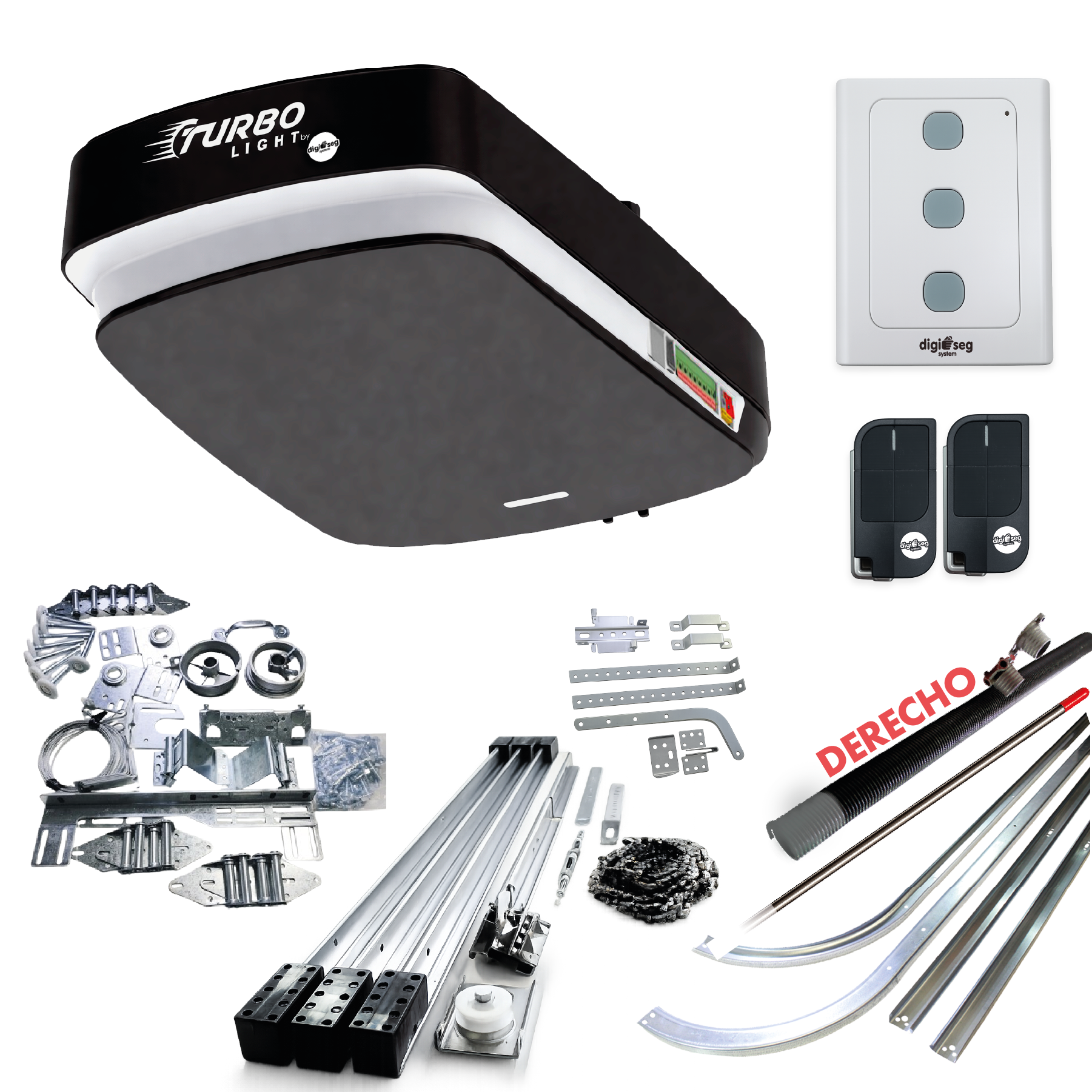 PAQUETE KIT ASCENDENTE TURBO LIGHT RIEL T + KIT DE HERRAJE S