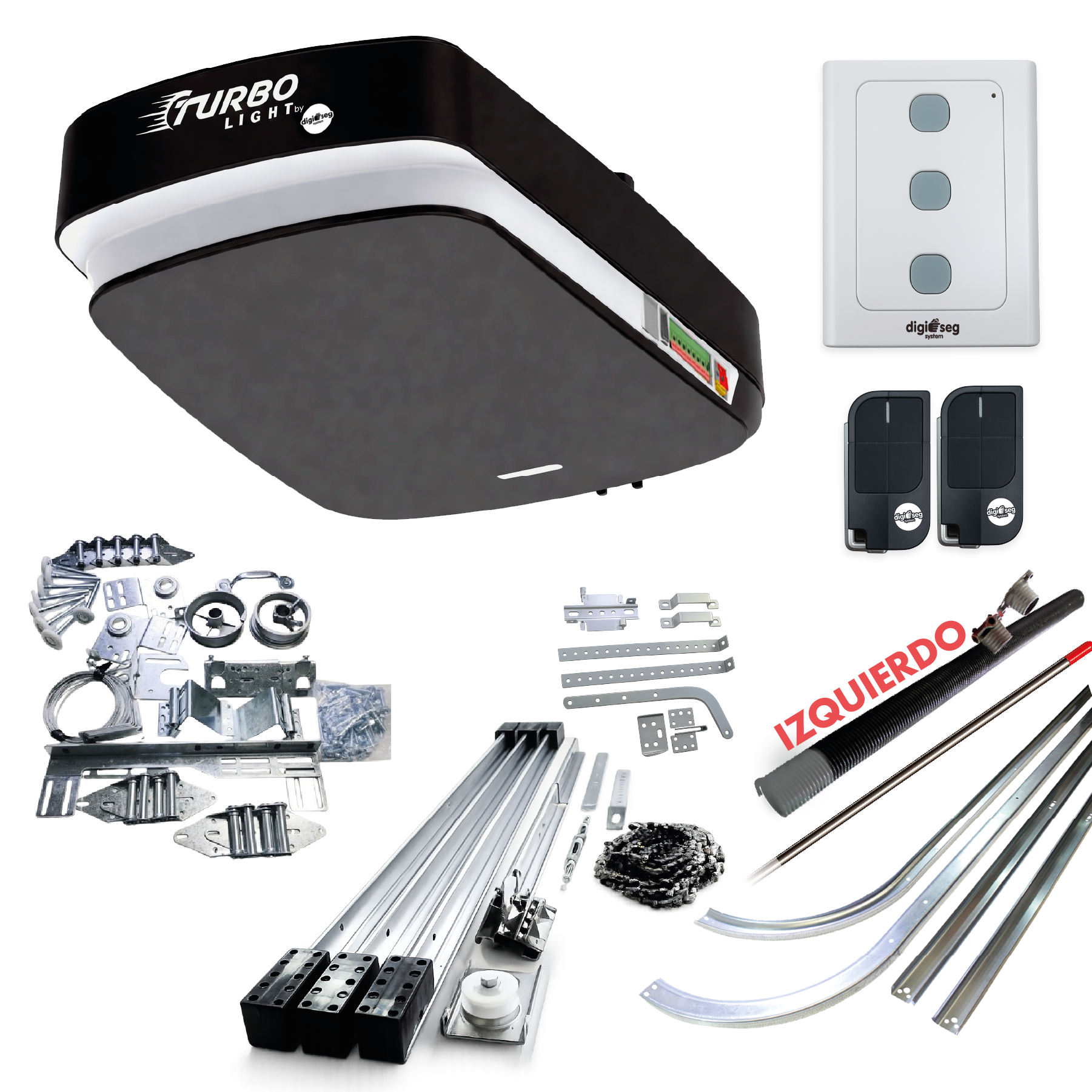 PAQUETE KIT ASCENDENTE TURBO LIGHT RIEL T + KIT DE HERRAJE S