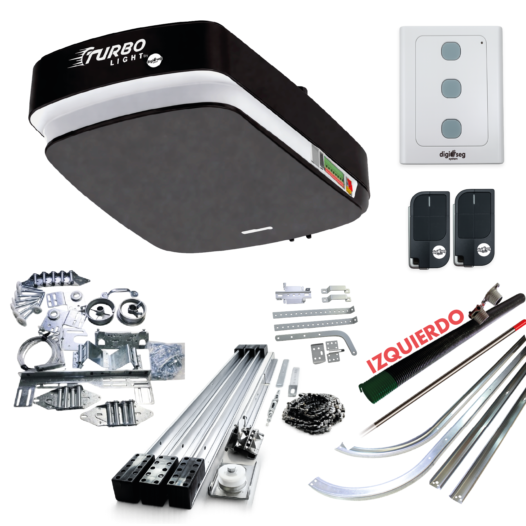 PAQUETE KIT ASCENDENTE TURBO LIGHT RIEL T + KIT DE HERRAJE S