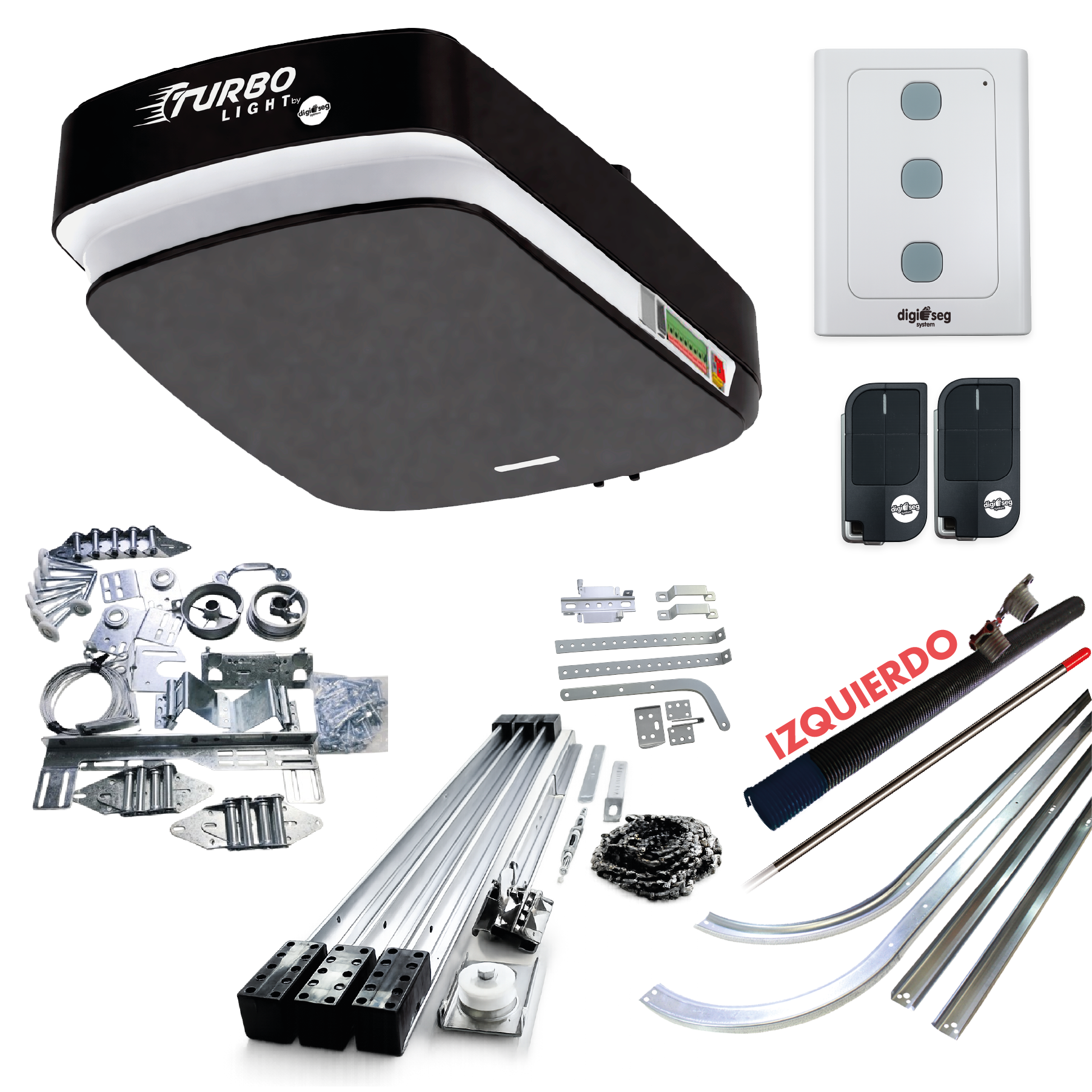 PAQUETE KIT ASCENDENTE TURBO LIGHT RIEL T + KIT DE HERRAJE S