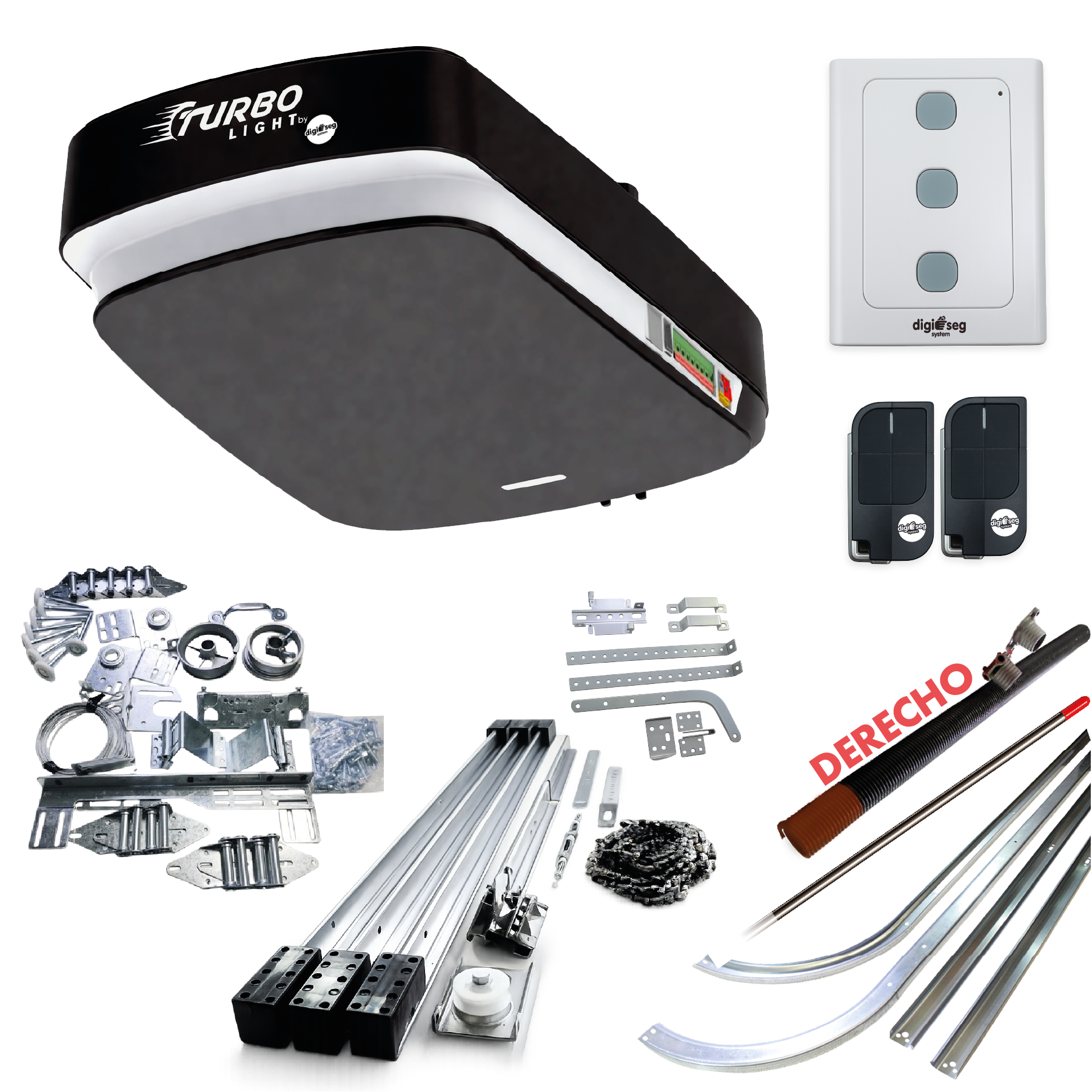 PAQUETE KIT ASCENDENTE TURBO LIGHT RIEL T + KIT DE HERRAJE S