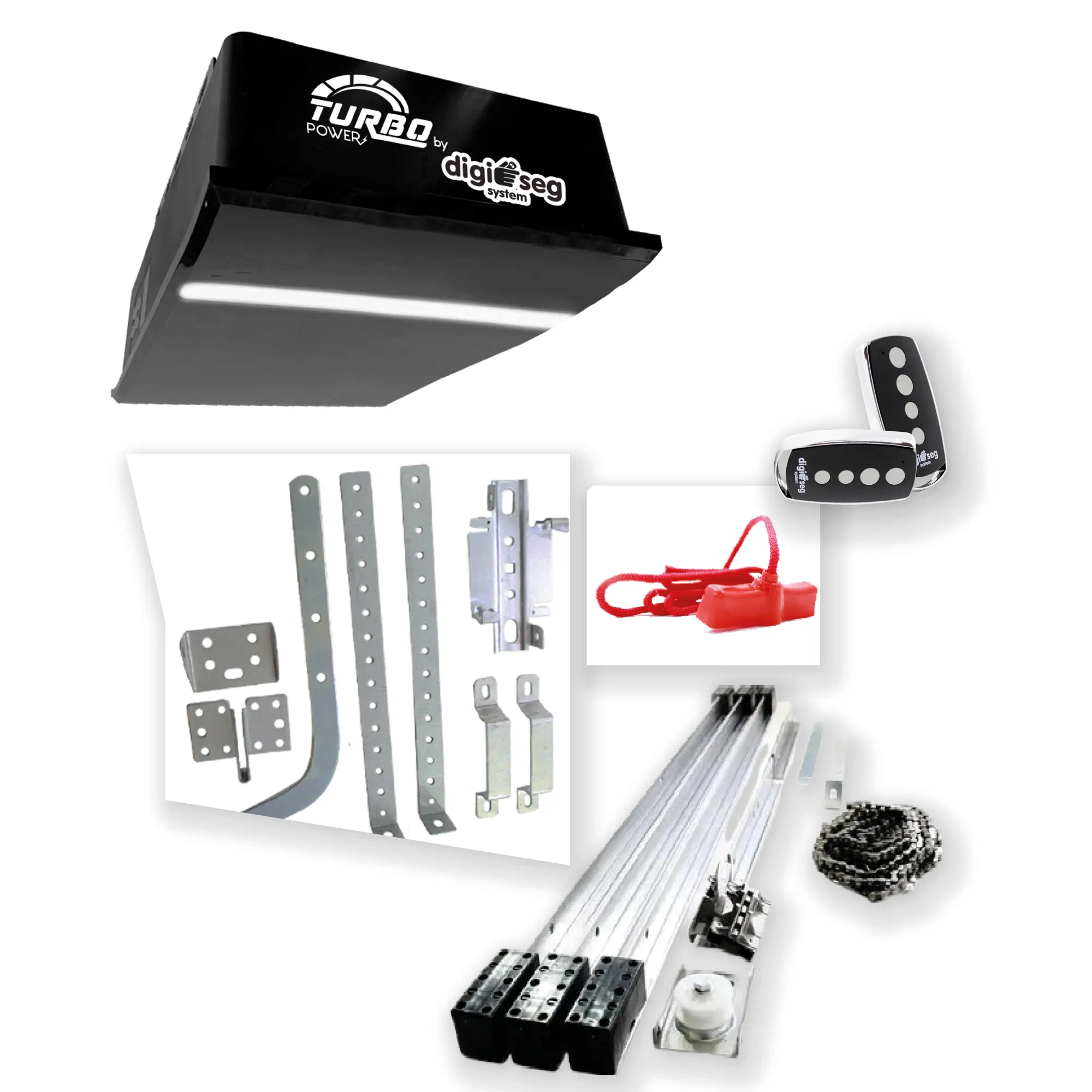 KIT DE MOTOR CADENA 1000N TURBO POWER RIEL C/ RIEL T