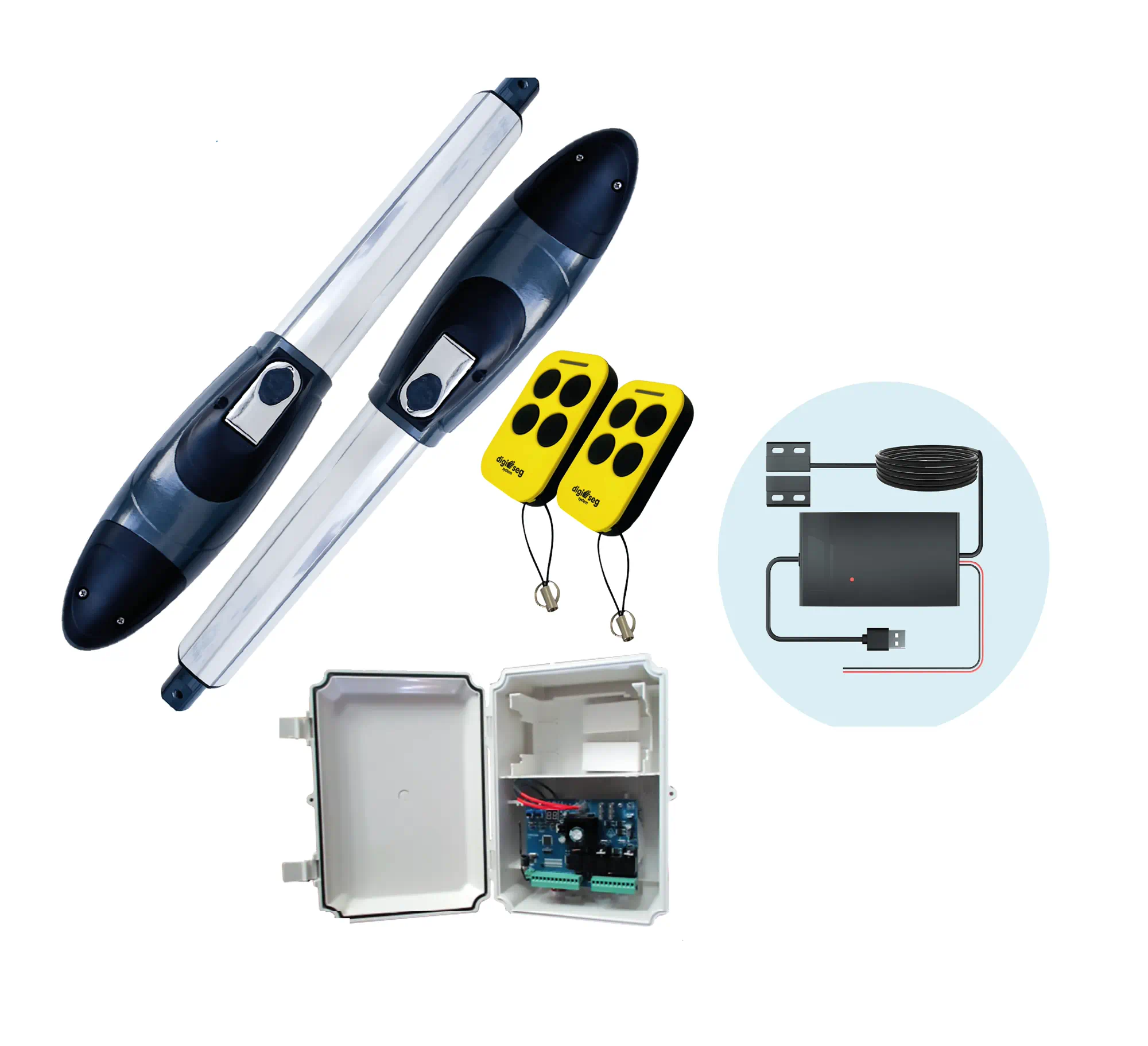 KIT DE PISTON NEOS 24V +  CONTROLADOR INTELIGENTE PARA PUERTAS AUTOMATICAS