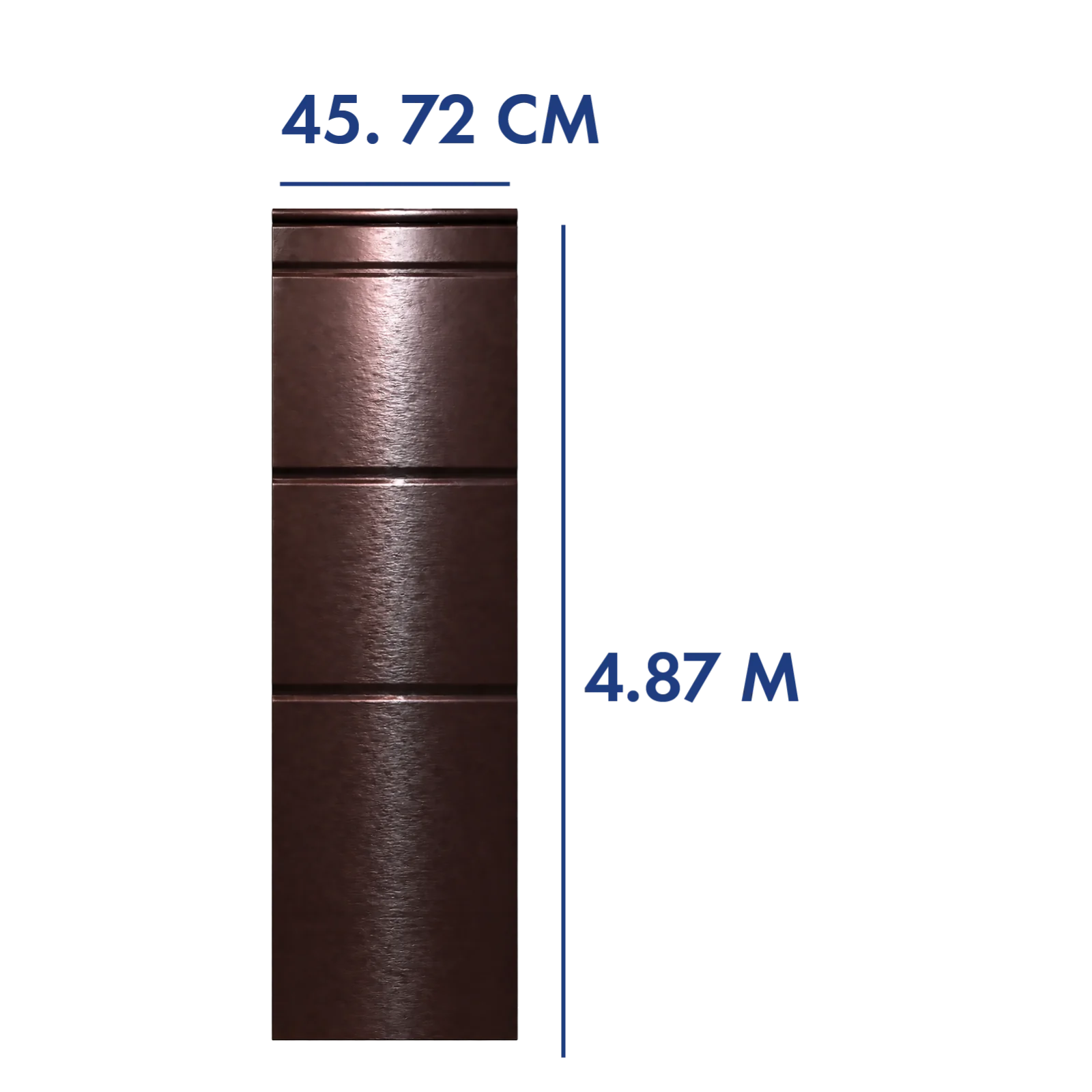 PANEL PARA PORTÓN COLOR CHOCOLATE 4.87 M LARGO X 45.72 CM AN