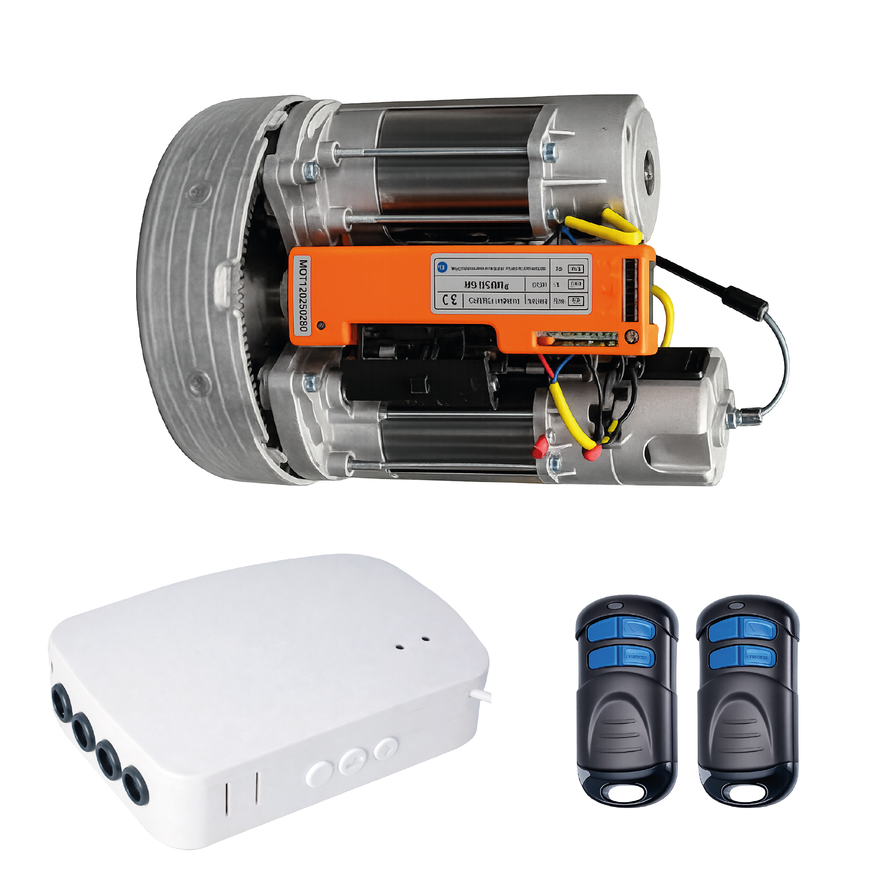 PAQ. MOTOR DE CORTINA POWER  ROLLOVER C/CENTRAL Y 2 CONTROLE