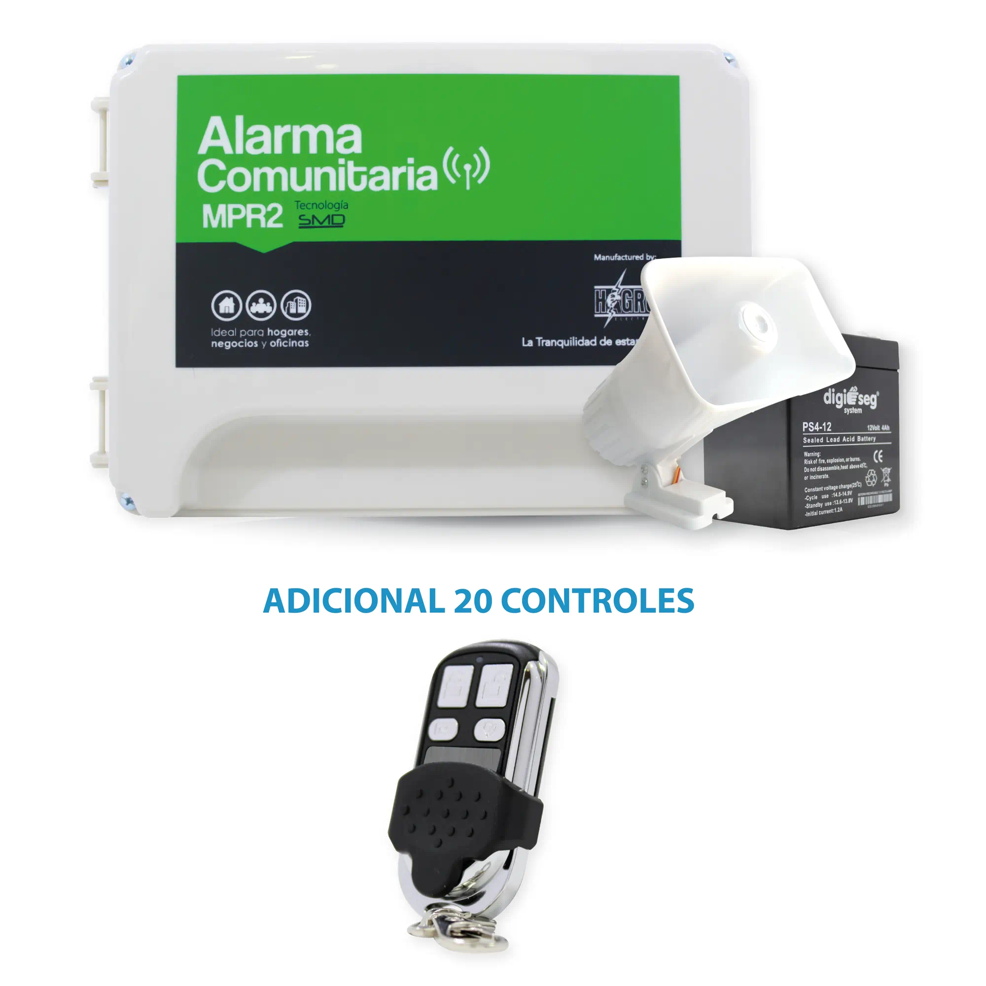 PROMO 2 ALARMA COMUNITARIA MPR2 +20 CONTROLES 4 CANALES
