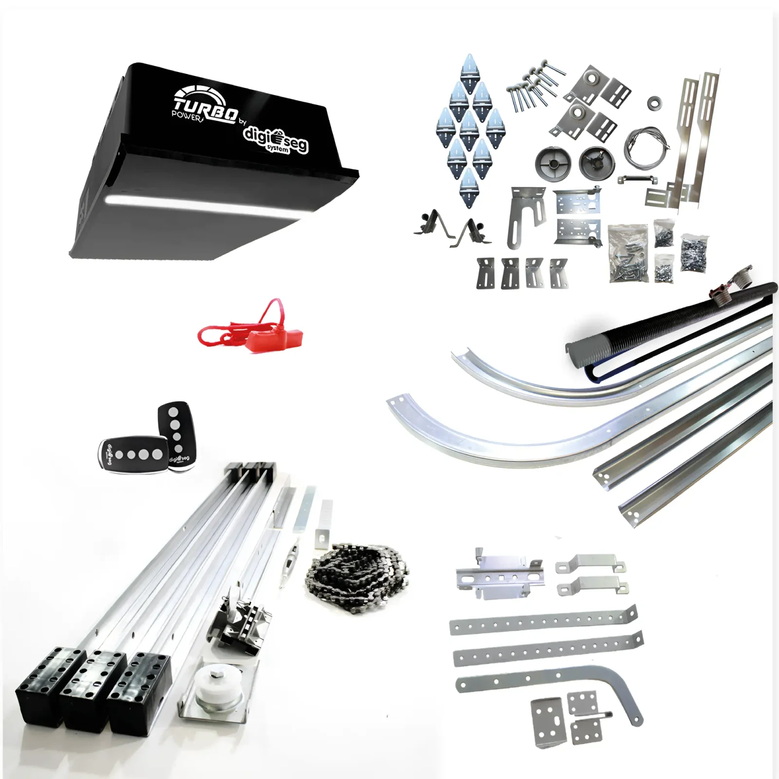 PAQ 1000N TURBO POWER C/ RIEL T + KIT DE HERRAJES 7X8 BLANCO