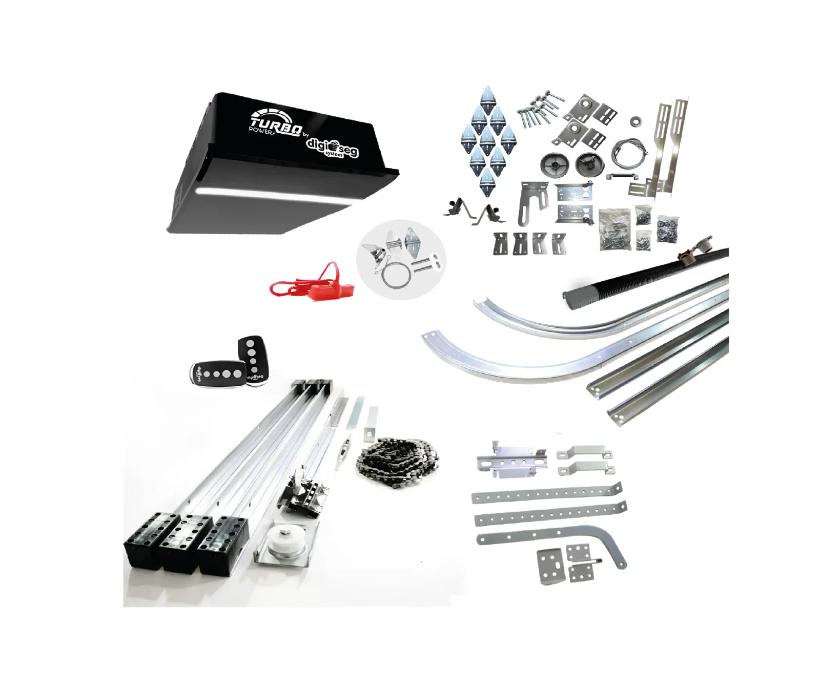 PAQ 1000N TURBO POWER C/ RIEL T + HERRAJES 8X8 BLANCO