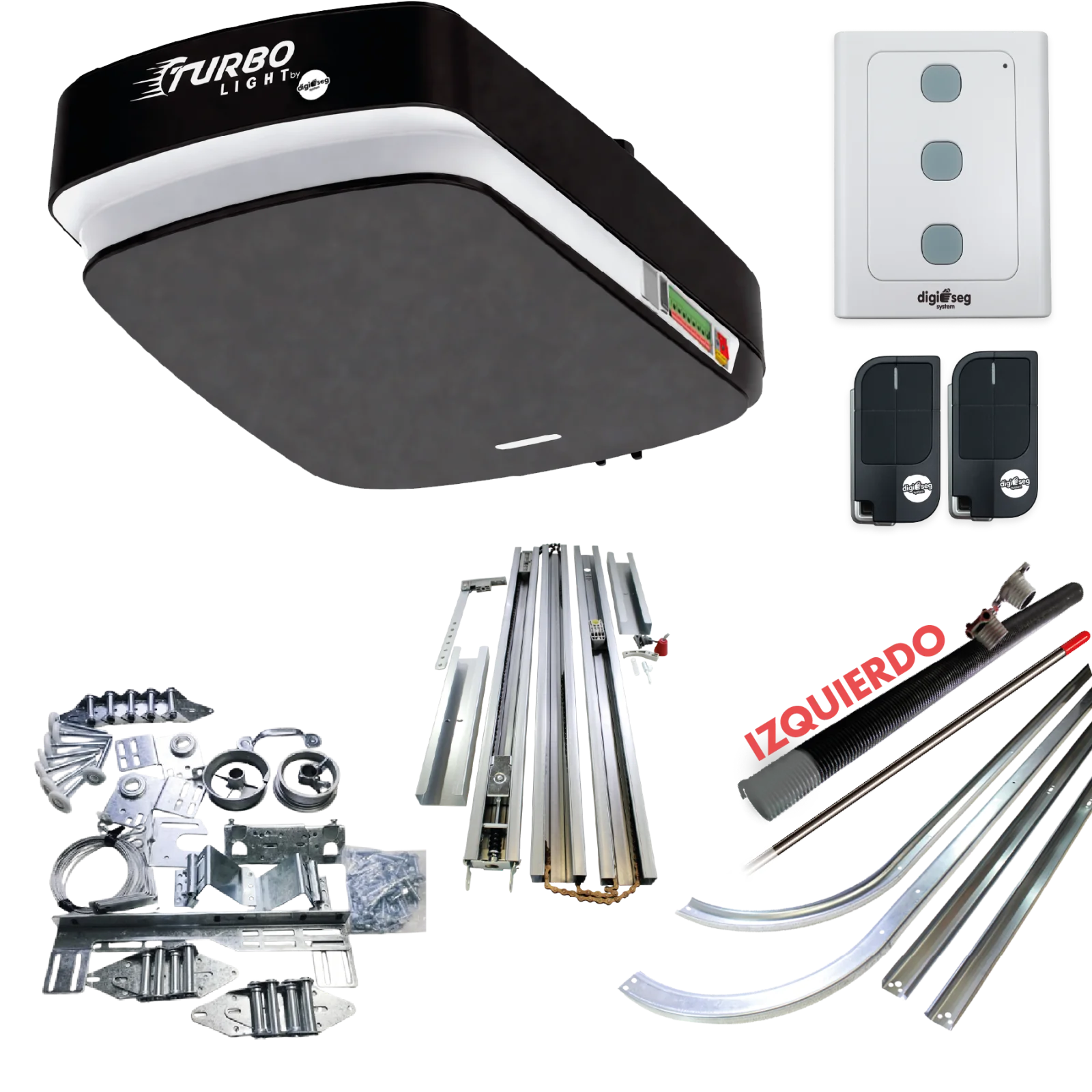 PAQUETE KIT ASCENDENTE TURBO LIGHT RIEL C + KIT DE HERRAJE S