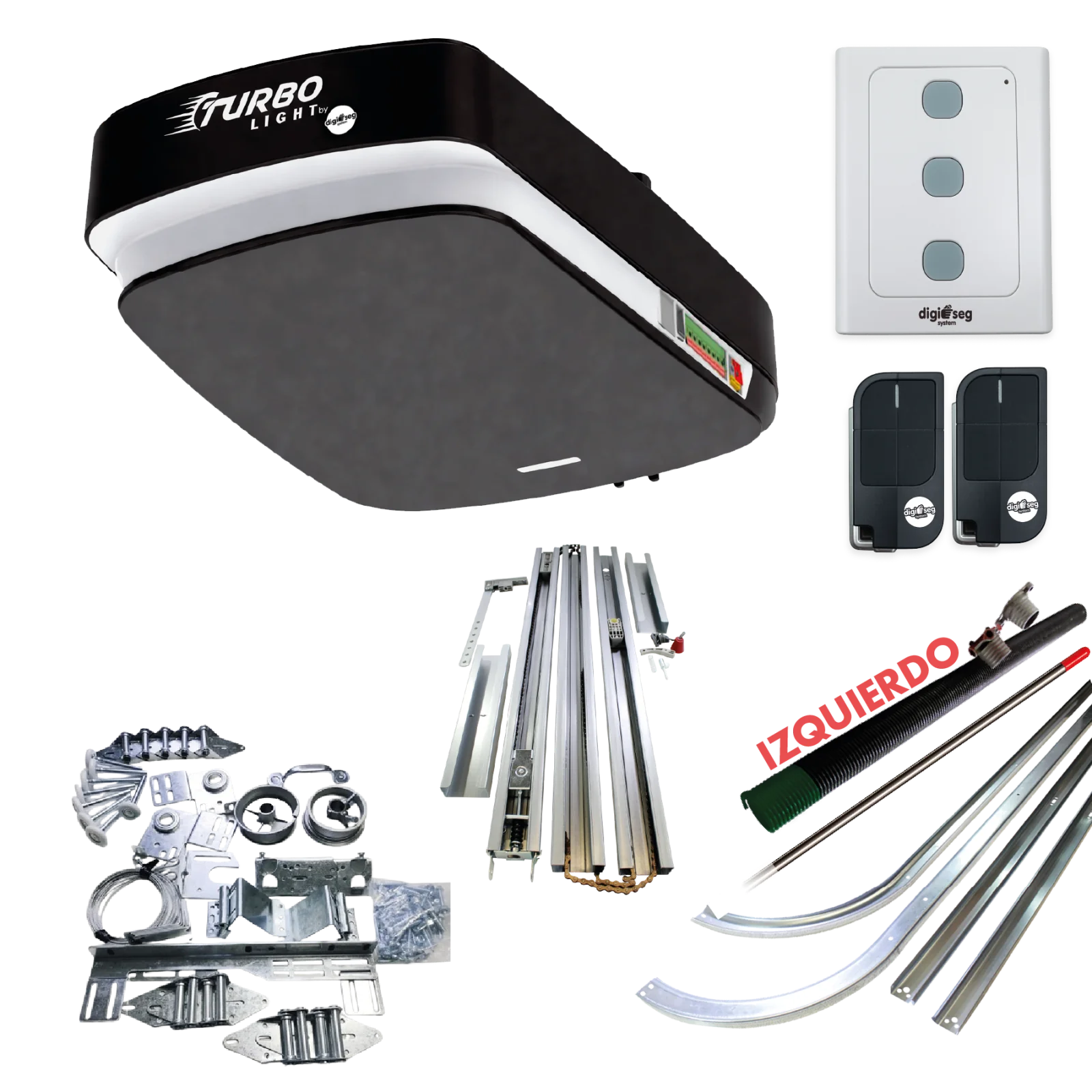 PAQUETE KIT ASCENDENTE TURBO LIGHT RIEL C + KIT DE HERRAJE S