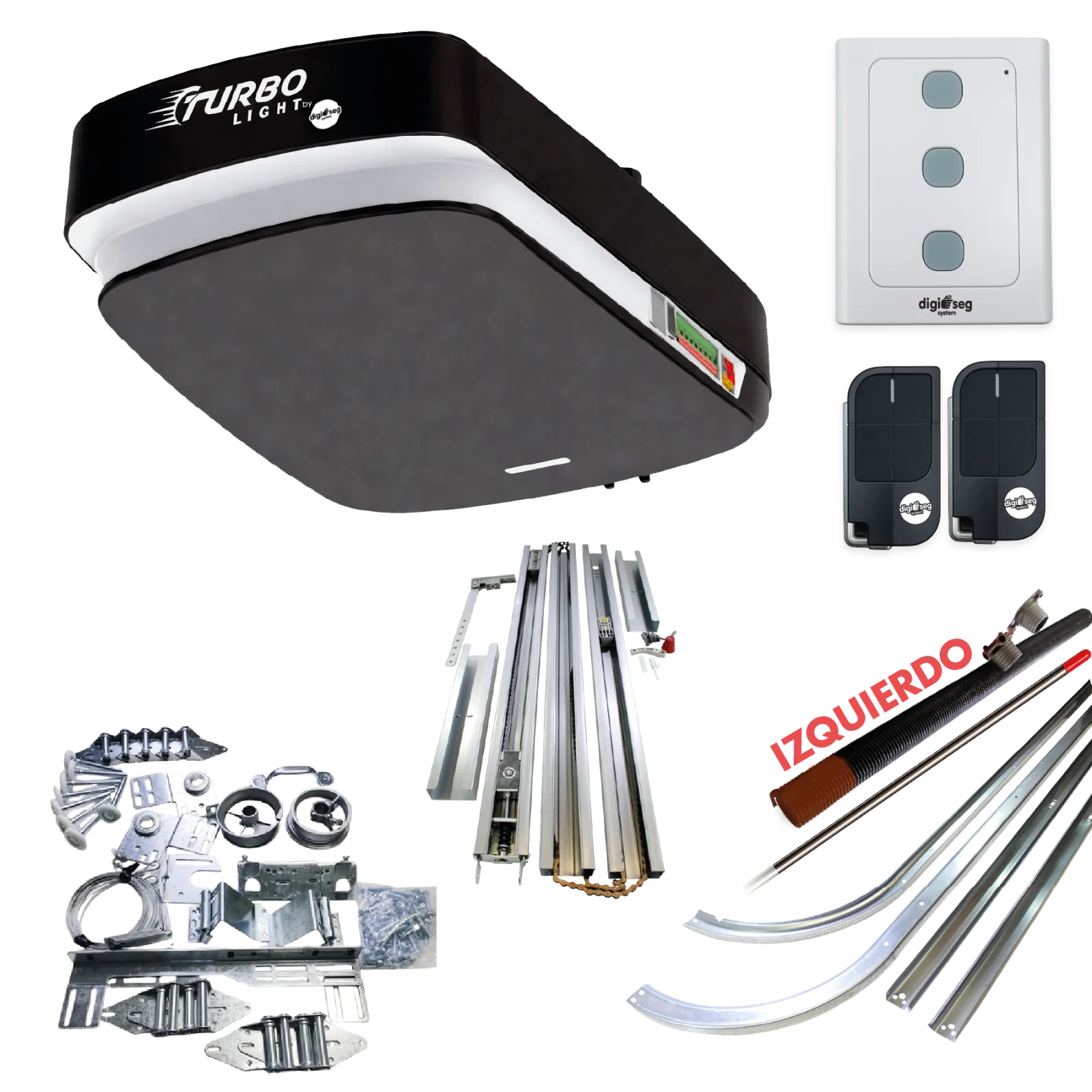 PAQUETE KIT ASCENDENTE TURBO LIGHT RIEL C + KIT DE HERRAJE S