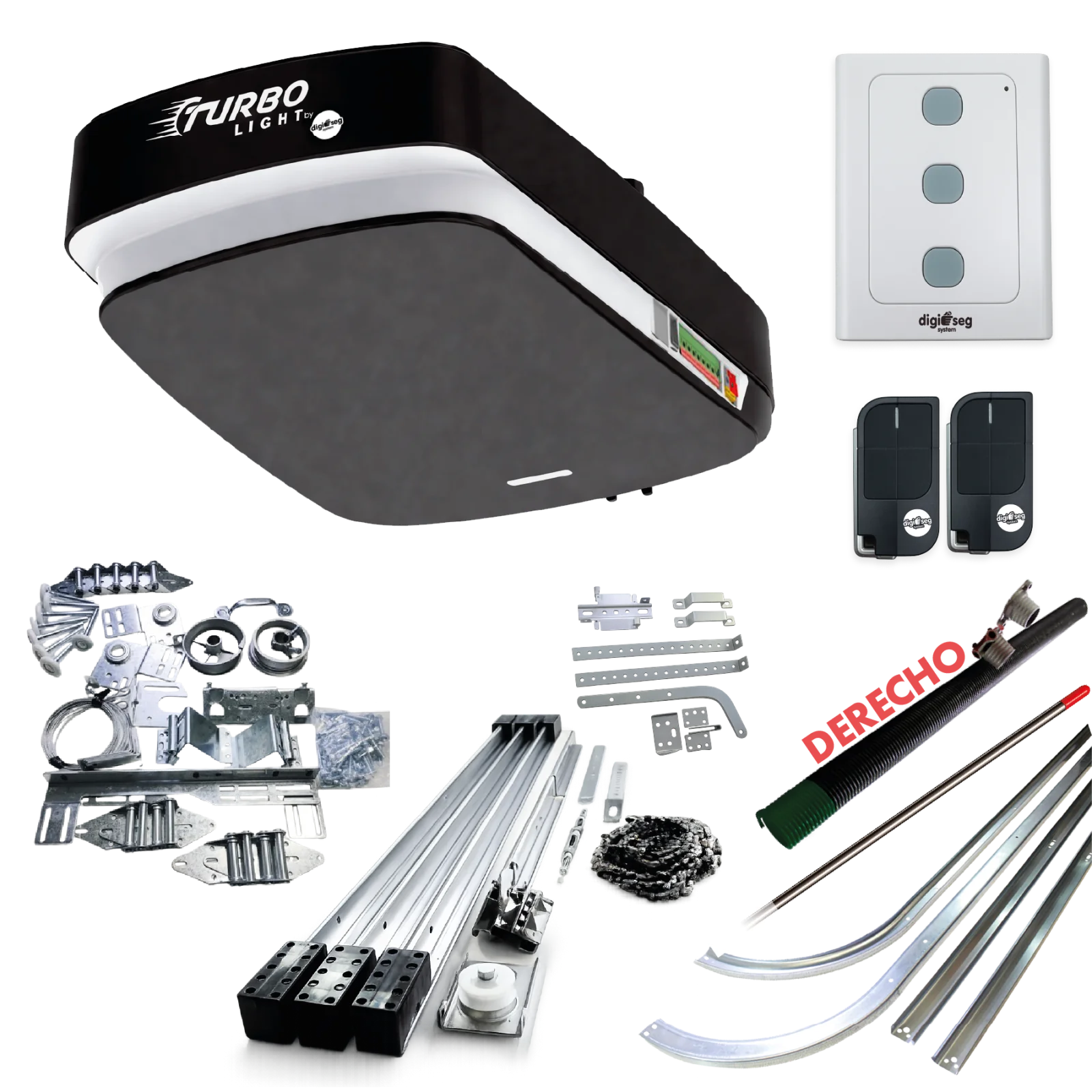 PAQUETE KIT ASCENDENTE TURBO LIGHT RIEL T + KIT DE HERRAJE S