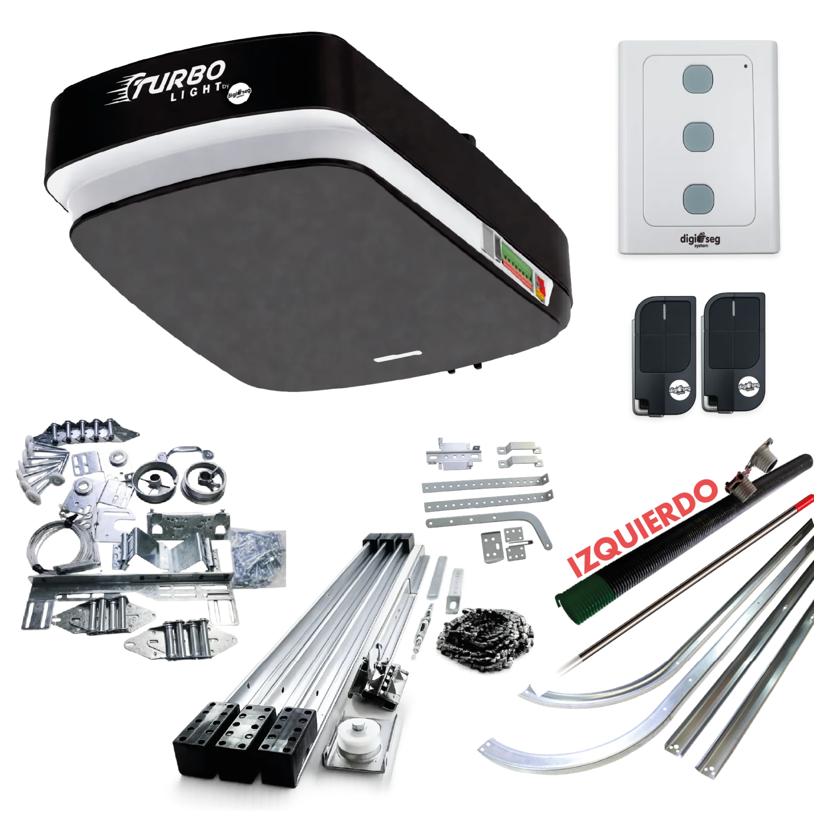 PAQUETE KIT ASCENDENTE TURBO LIGHT RIEL T + KIT DE HERRAJE S