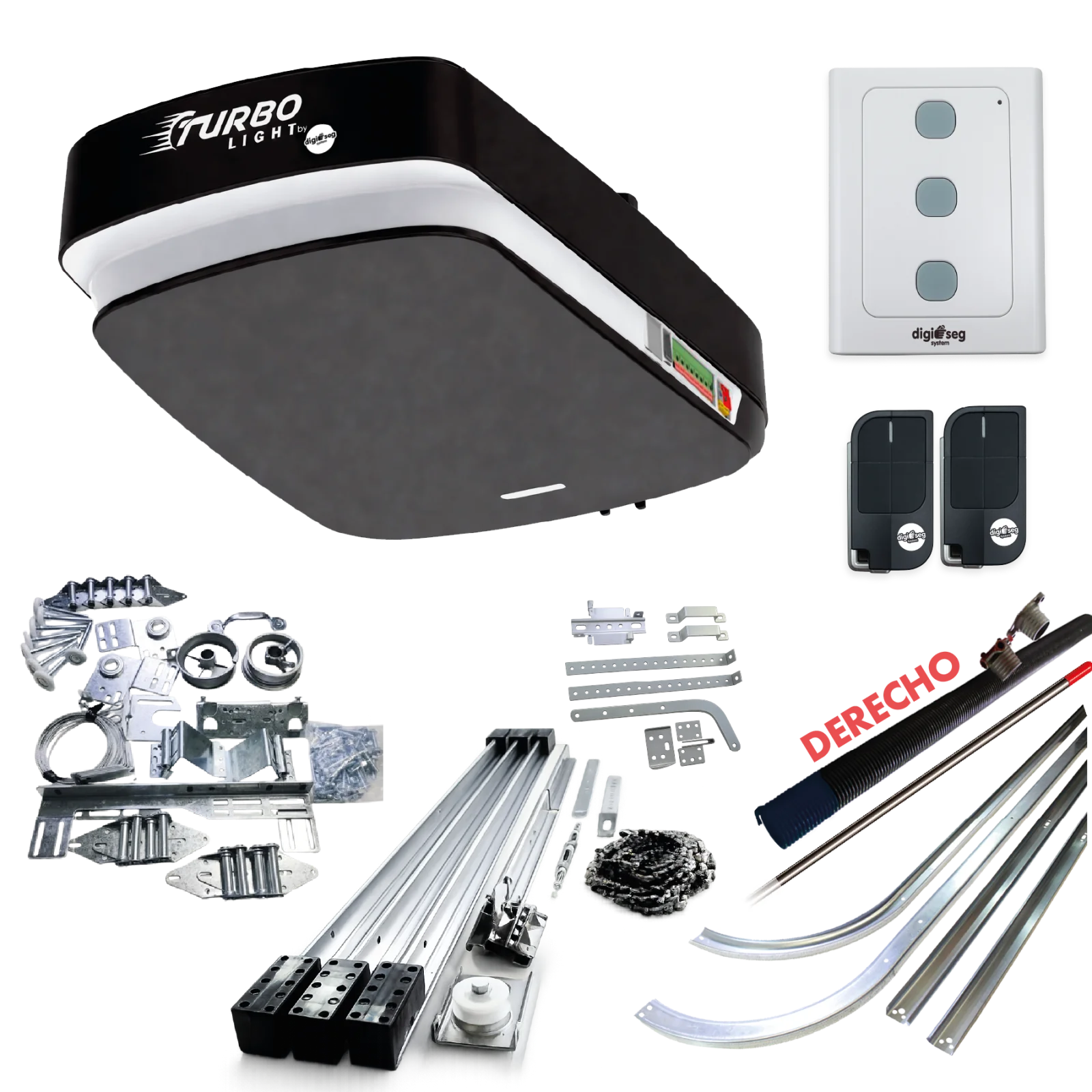 PAQUETE KIT ASCENDENTE TURBO LIGHT RIEL T + KIT DE HERRAJE S