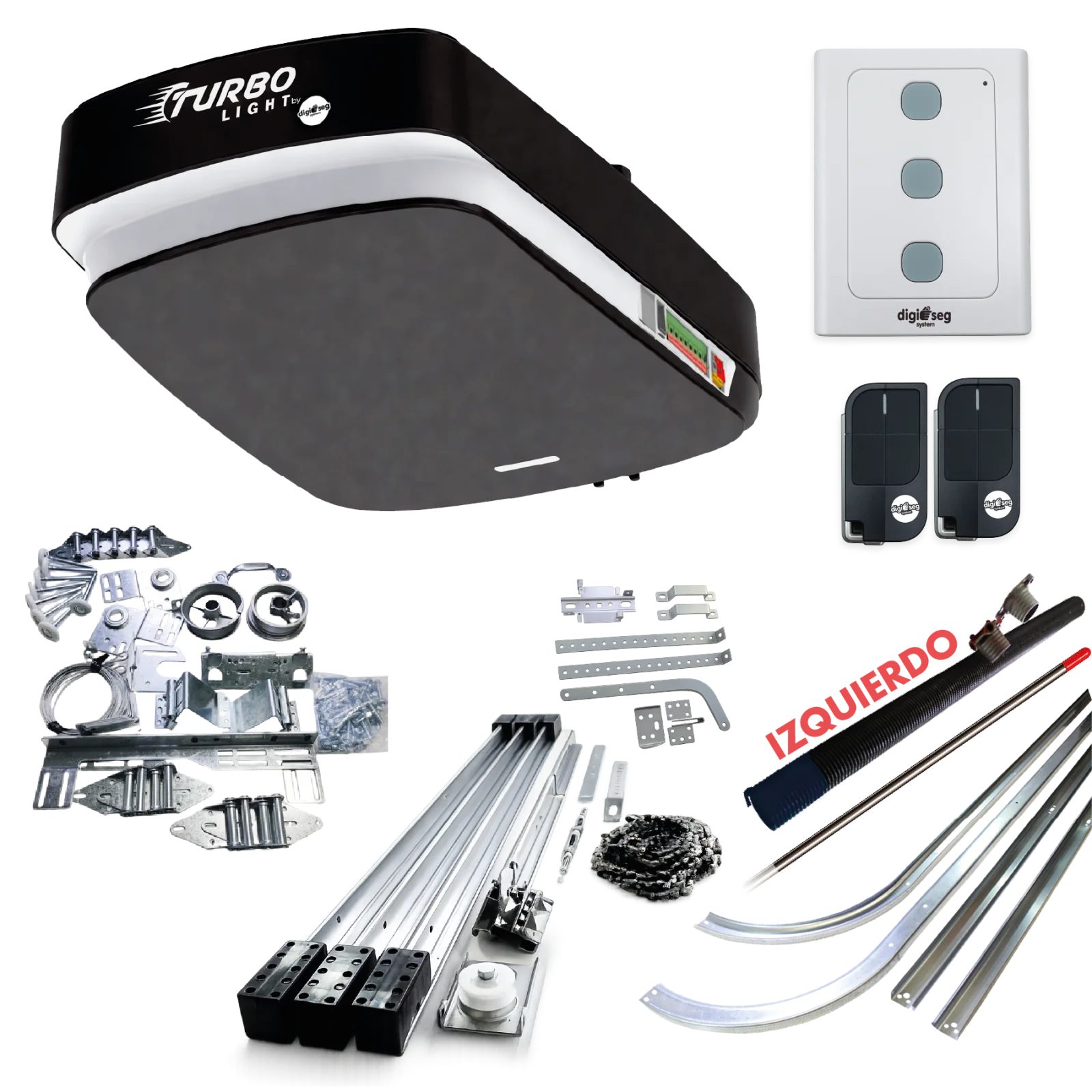 PAQUETE KIT ASCENDENTE TURBO LIGHT RIEL T + KIT DE HERRAJE S