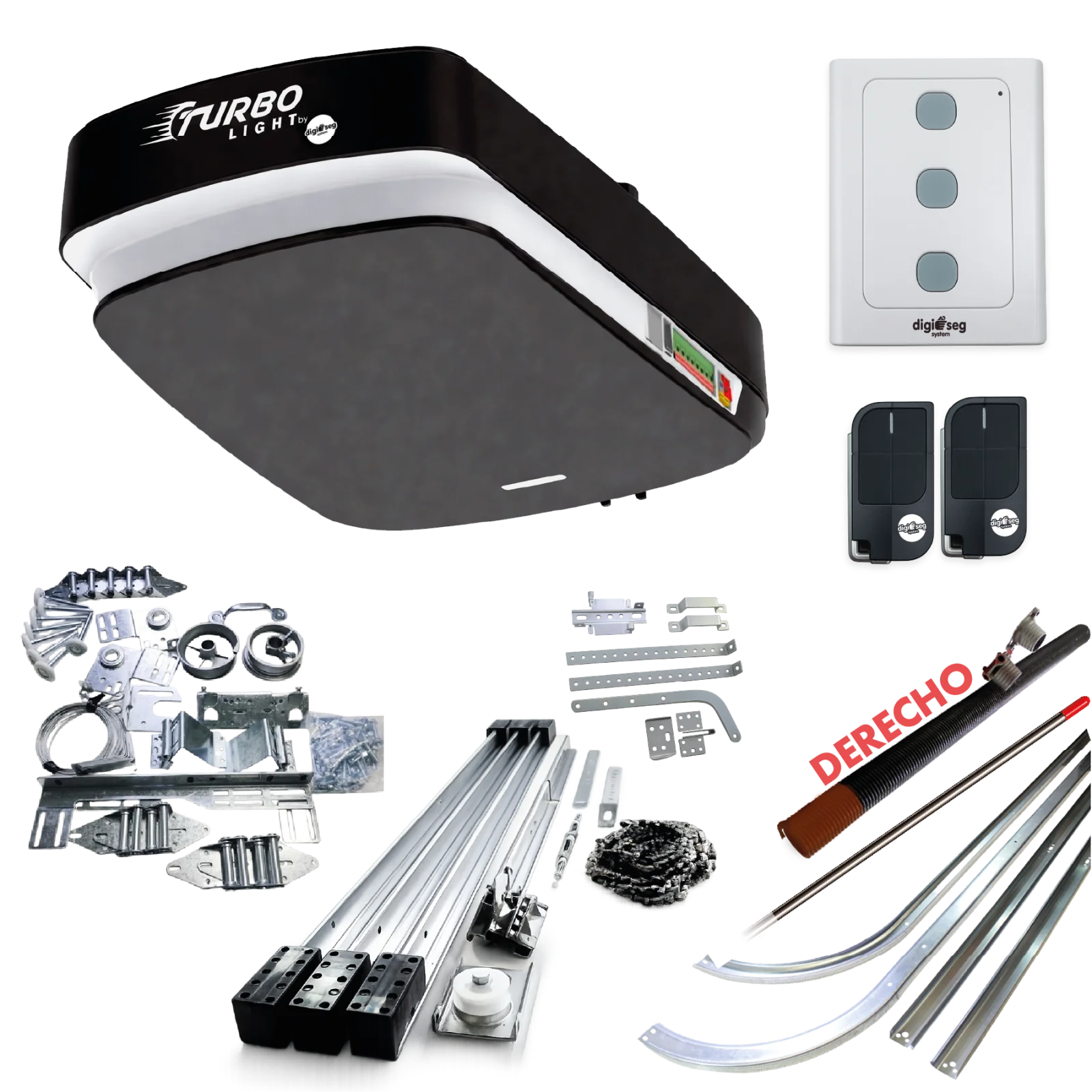 PAQUETE KIT ASCENDENTE TURBO LIGHT RIEL T + KIT DE HERRAJE S