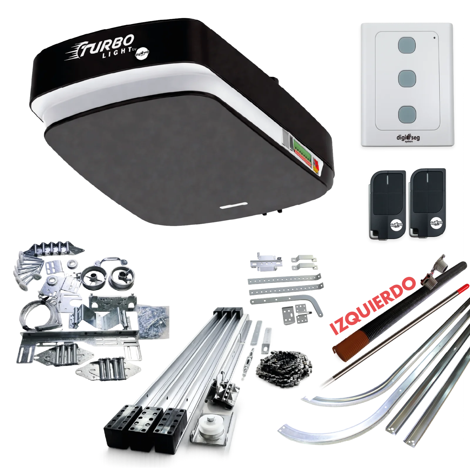 PAQUETE KIT ASCENDENTE TURBO LIGHT RIEL T + KIT DE HERRAJE S