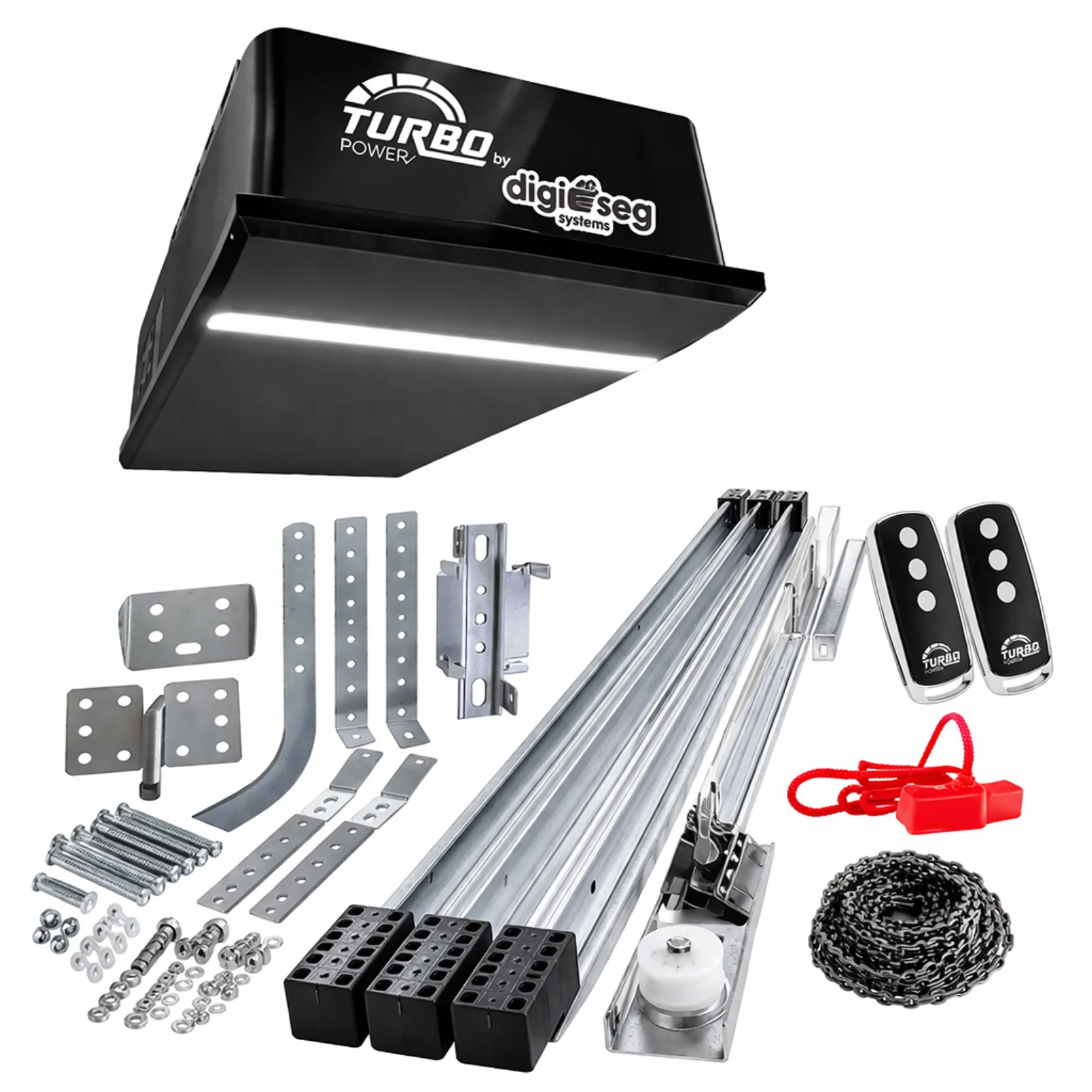 KIT DE MOTOR CADENA 1000N TURBO POWER RIEL C/ RIEL T