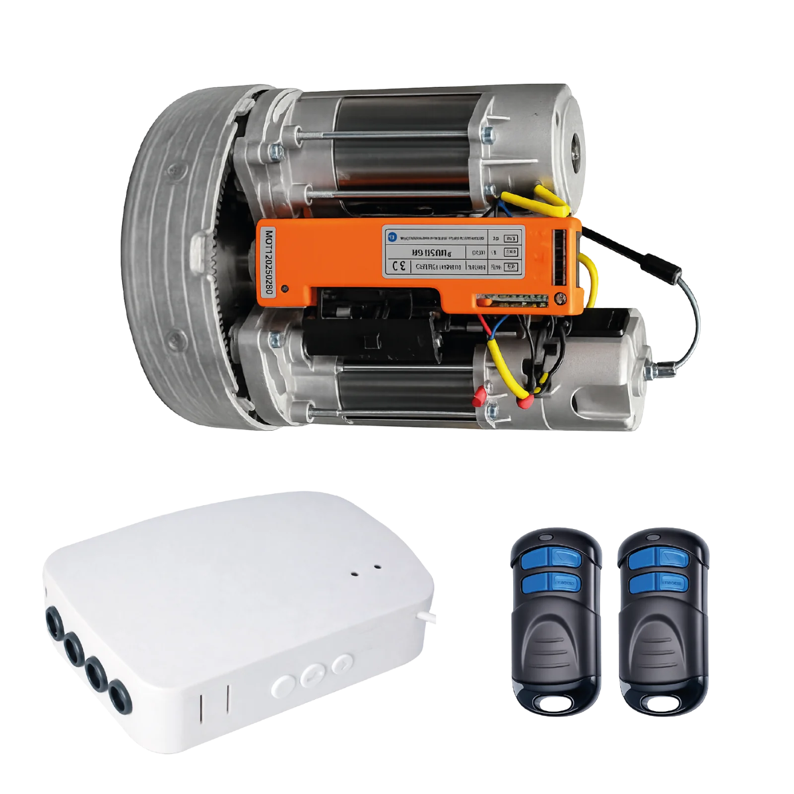 PAQ. MOTOR DE CORTINA POWER  ROLLOVER C/CENTRAL Y 2 CONTROLE