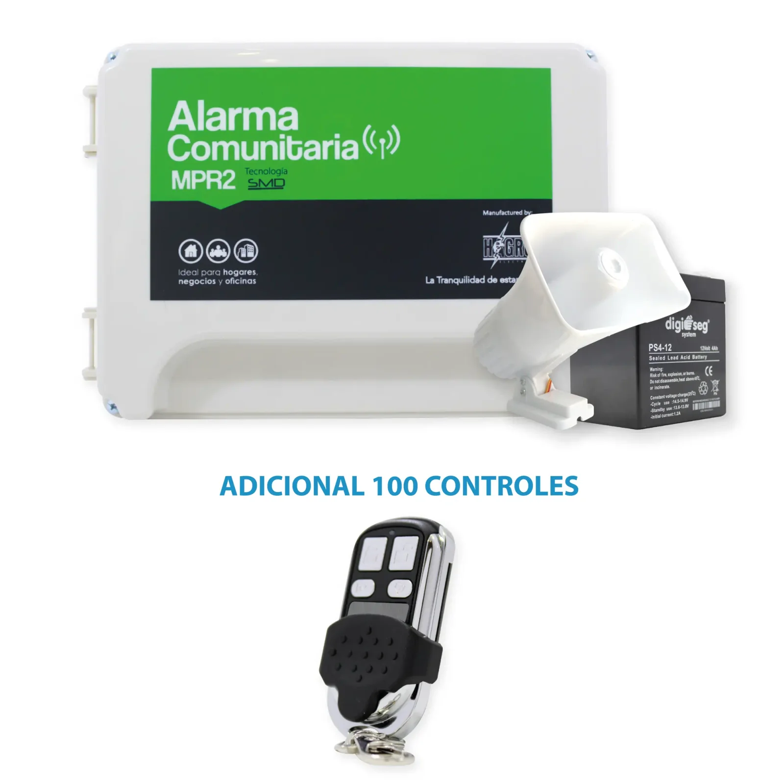 PROMO 3 ALARMA COMUNITARIA MPR2 +100 CONTROLES 4 CANALES